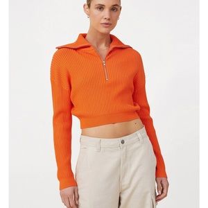 NWT Cotton On Rib Zip Collar Sweater